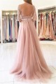Elegant Lace Aappliques and Tulle 3/4 Length Sleeves Long Prom Dresses Formal Evening Dresses 601016 Elegant Lace Aappliques and Tulle 3/4 Length Sleeves Long Prom Dresses Formal Evening Dresses 601016