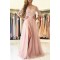 Elegant Lace Aappliques and Tulle 3/4 Length Sleeves Long Prom Dresses Formal Evening Dresses 601016