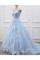 Ball Gown Lace Off-the-Shoulder Long Blue Prom Dresses Formal Evening Dresses 601023 Ball Gown Lace Off-the-Shoulder Long Blue Prom Dresses Formal Evening Dresses 601023