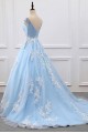 Ball Gown Lace Off-the-Shoulder Long Blue Prom Dresses Formal Evening Dresses 601023 Ball Gown Lace Off-the-Shoulder Long Blue Prom Dresses Formal Evening Dresses 601023