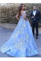 Ball Gown Lace Off-the-Shoulder Long Blue Prom Dresses Formal Evening Dresses 601023 Ball Gown Lace Off-the-Shoulder Long Blue Prom Dresses Formal Evening Dresses 601023