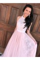 A-Line Halter Long Pink Lace Prom Dresses Formal Evening Dresses 601028 A-Line Halter Long Pink Lace Prom Dresses Formal Evening Dresses 601028