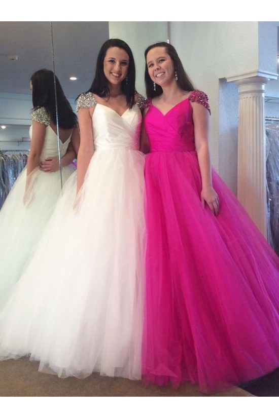 Beaded Tulle Ball Gown Long Prom Dresses Formal Evening Dresses 601030 Beaded Tulle Ball Gown Long Prom Dresses Formal Evening Dresses 601030