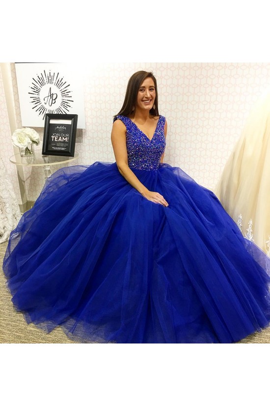 Ball Gown Beaded V-Neck Long Prom Dresses Formal Evening Dresses 601031 Ball Gown Beaded V-Neck Long Prom Dresses Formal Evening Dresses 601031
