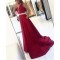 A-Line Beaded V-Neck Long Prom Dresses Formal Evening Dresses 601035