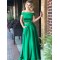 Two Pieces Long Green Beaded Prom Dresses Formal Evening Dresses 601037