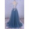 Long Lace and Tulle Prom Dresses Formal Evening Dresses with Flowers 601039