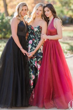 A-Line V-Neck Long Prom Dresses Formal Evening Dresses 601041