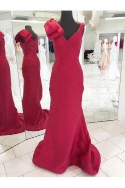 Mermaid V-Neck Long Prom Dresses Formal Evening Dresses 601043