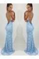 Long Pink Mermaid Lace Prom Dresses Formal Evening Dresses 601046