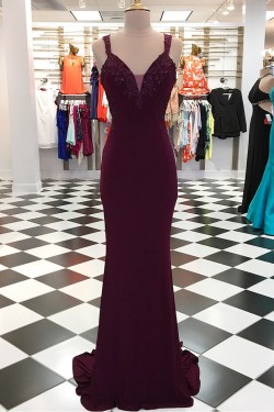 Mermaid Beaded Lace Appliques Long Prom Dresses Formal Evening Dresses 601047