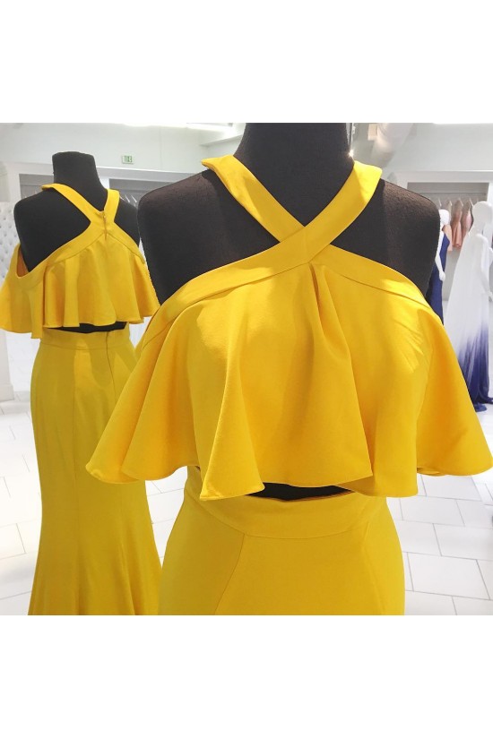 Mermaid Two Pieces Long Yellow Prom Dresses Formal Evening Dresses 601048 Mermaid Two Pieces Long Yellow Prom Dresses Formal Evening Dresses 601048