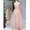Long Pink Lace Tulle Prom Dresses Formal Evening Dresses 601049
