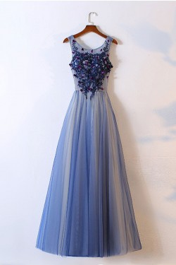 Long Tulle Lace Prom Dresses Formal Evening Dresses 601051