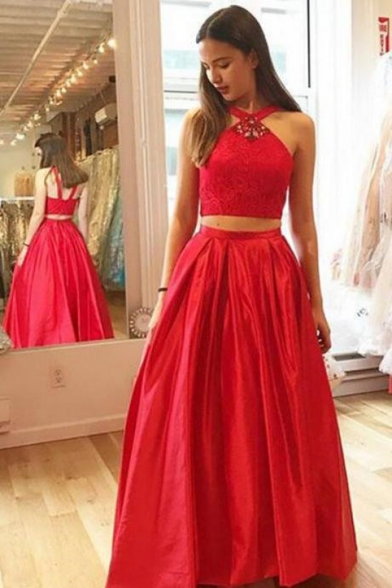 Long Red Two Pieces Prom Dresses Formal Evening Dresses 601053 Long Red Two Pieces Prom Dresses Formal Evening Dresses 601053
