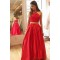 Long Red Two Pieces Prom Dresses Formal Evening Dresses 601053