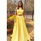 Long Yellow Two Pieces Prom Dresses Formal Evening Dresses 601055