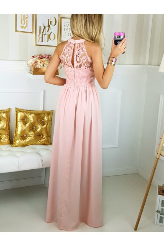 Long Pink Lace Chiffon Prom Dresses Formal Evening Dresses 601064 Long Pink Lace Chiffon Prom Dresses Formal Evening Dresses 601064