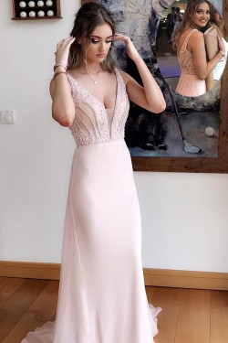 Beaded Long Prom Dresses Formal Evening Dresses 601065