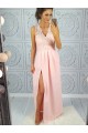 Long Pink V-Neck Lace Prom Dresses Formal Evening Dresses 601069 Long Pink V-Neck Lace Prom Dresses Formal Evening Dresses 601069