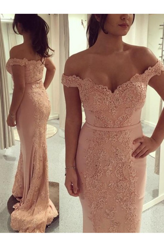 Mermaid Off-the-Shoulder Lace Long Prom Dresses Formal Evening Dresses 601070 Mermaid Off-the-Shoulder Lace Long Prom Dresses Formal Evening Dresses 601070