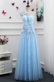 Long Blue Lace Tulle Prom Dresses Formal Evening Dresses 601072 Long Blue Lace Tulle Prom Dresses Formal Evening Dresses 601072