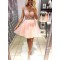 A-Line Short Pink Lace Prom Dresses Formal Evening Dresses 601073