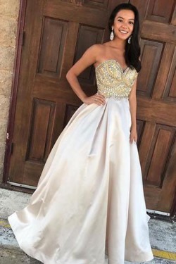 Beaded Sweetheart Long Ball Gown Prom Dresses Formal Evening Dresses 601074
