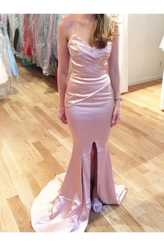 Mermaid Long Prom Dresses Formal Evening Dresses with Front Slit 601075 Mermaid Long Prom Dresses Formal Evening Dresses with Front Slit 601075