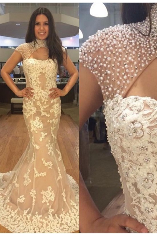 Mermaid Beaded Lace Long Prom Dresses Formal Evening Dresses 601082 Mermaid Beaded Lace Long Prom Dresses Formal Evening Dresses 601082