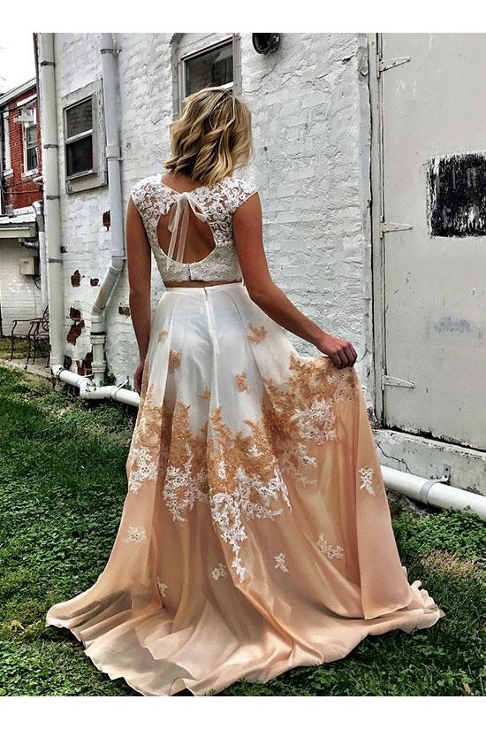 Two Pieces Lace Long Prom Dresses Formal Evening Dresses 601084 Two Pieces Lace Long Prom Dresses Formal Evening Dresses 601084