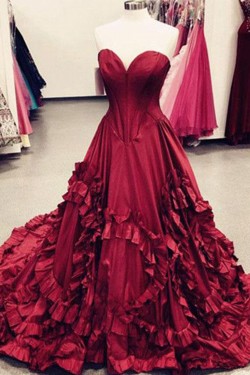 A-Line Sweetheart Long Prom Dresses Formal Evening Dresses 601085