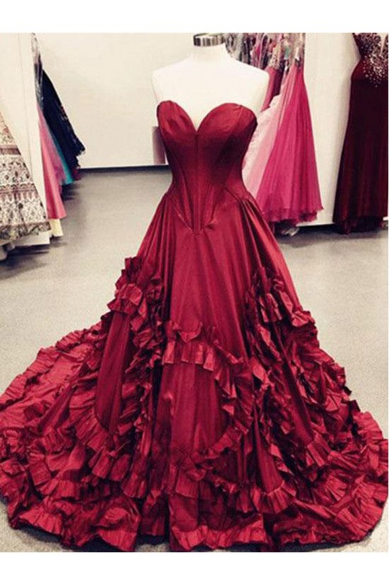 A-Line Sweetheart Long Prom Dresses Formal Evening Dresses 601085