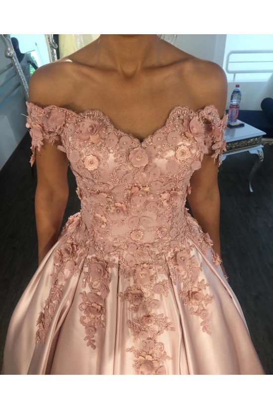 Ball Gown Off-the-Shoulder Lace Satin Long Prom Dresses Formal Evening Dresses 601088 Ball Gown Off-the-Shoulder Lace Satin Long Prom Dresses Formal Evening Dresses 601088