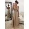 Beaded Chiffon V-Neck Long Prom Dresses Formal Evening Dresses 601089
