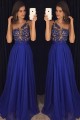 A-Line One-Shoulder Long Blue Beaded Lace Chiffon Prom Dresses Formal Evening Dresses 601092 A-Line One-Shoulder Long Blue Beaded Lace Chiffon Prom Dresses Formal Evening Dresses 601092