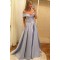A-Line Off-the-Shoulder Long Prom Dresses Formal Evening Dresses 601093