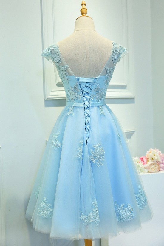 A-Line Short Pink Lace Appliques Prom Dresses Formal Evening Dresses 601099 A-Line Short Pink Lace Appliques Prom Dresses Formal Evening Dresses 601099