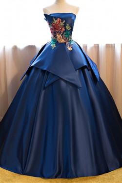 Ball Gown Strapless Long Prom Dresses Formal Evening Dresses 601100