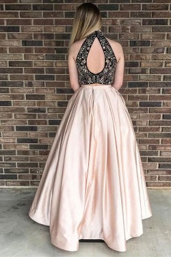 Beaded Two Pieces Long Prom Dresses Formal Evening Dresses 601104