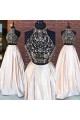 Beaded Two Pieces Long Prom Dresses Formal Evening Dresses 601104