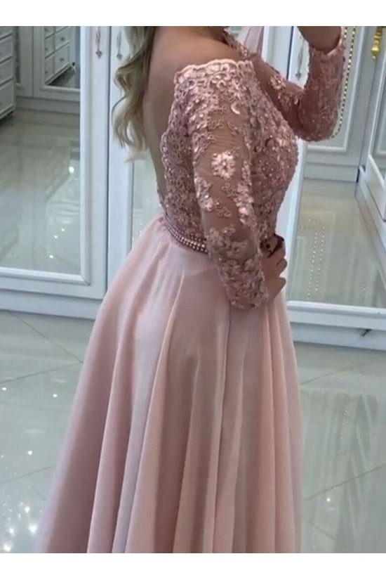 Long Sleeves Lace Off-the-Shoulder Prom Dresses Formal Evening Dresses 601112 Long Sleeves Lace Off-the-Shoulder Prom Dresses Formal Evening Dresses 601112