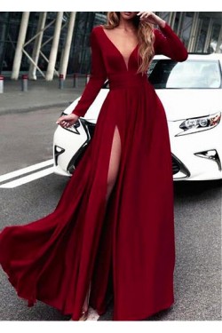 Cheap Long Sleeves Prom Dresses Evening Party Gowns 601115