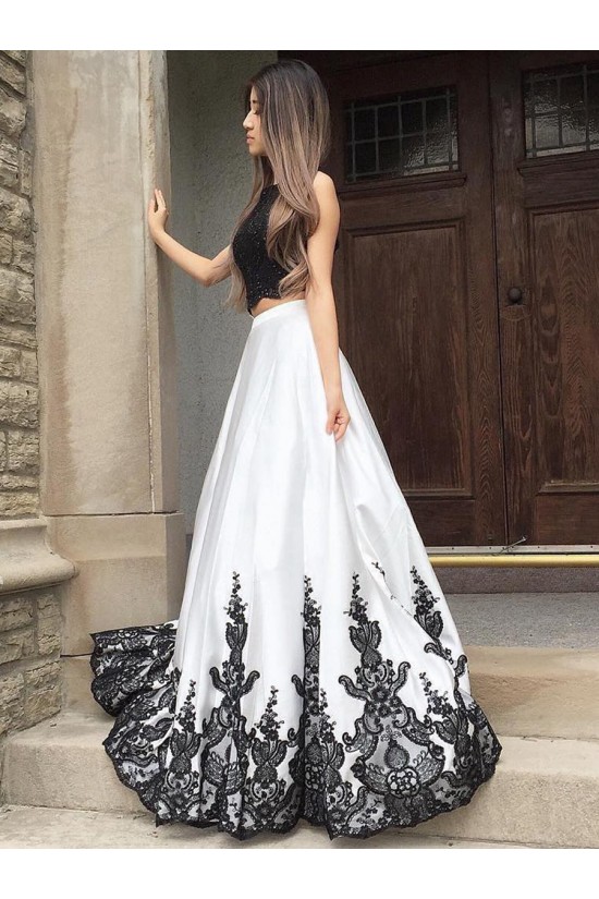 Affordable Two Pieces Lace Long Prom Dresses Evening Party Gowns with Beads 601116 Affordable Two Pieces Lace Long Prom Dresses Evening Party Gowns with Beads 601116