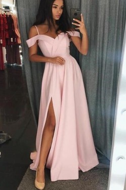 Simple Stunning Long Pink Prom Dresses Formal Evening Dresses 601119