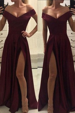 Elegant V-neck Off-the-Shoulder Long Prom Dresses Formal Evening Gowns 601121