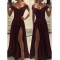 Elegant V-neck Off-the-Shoulder Long Prom Dresses Formal Evening Gowns 601121