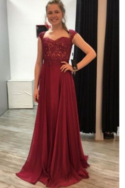 A-Line Chiffon Long Prom Dresses Formal Evening Dresses 601125