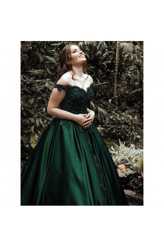 Ball Gown Off-the-Shoulder Long Prom Dresses Formal Evening Dresses 601140