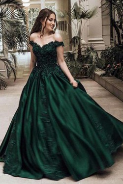 Ball Gown Off-the-Shoulder Long Prom Dresses Formal Evening Dresses 601140